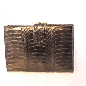 Giani Bernini Genuine Snake Bi-fold Wallet With Change Compartment